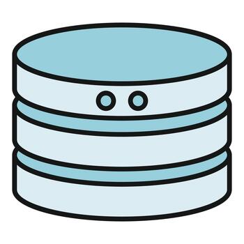 Database server stack hosting digital cloud data vector