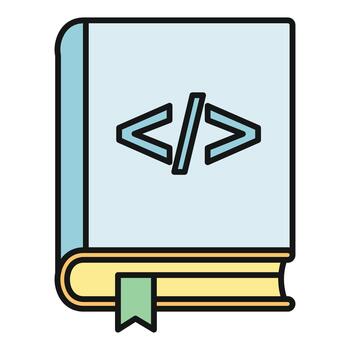 codificación libro mostrando web desarrollo programación icono vector