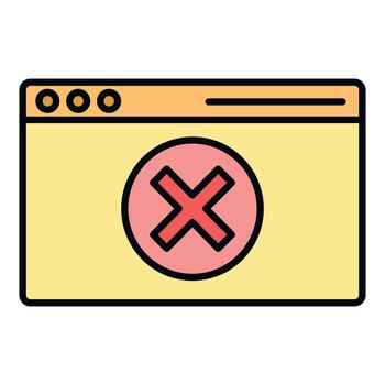 Browser window displaying error internet connection problem vector