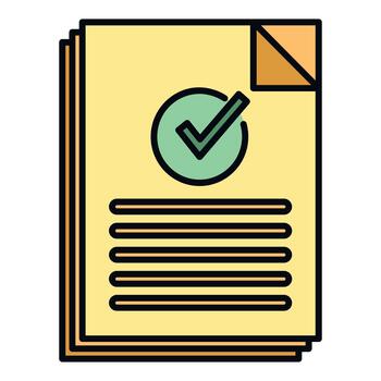 documento apilar cheque marca aprobado concepto vector