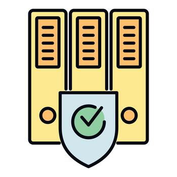 Data protection database shield cloud computing servers vector