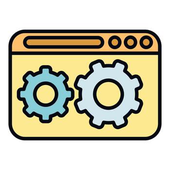 Web browser interface with two gears for optimization setup vector