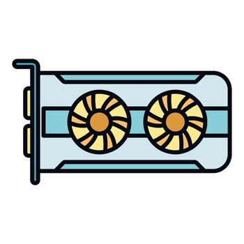 Gpu graphics processing unit flat illustration vector