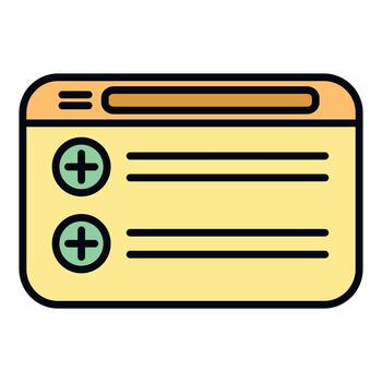 Web browser interface adding new content or elements vector