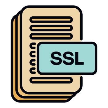 Ssl certificate document for web data security encryption vector