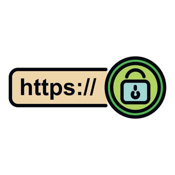 https seguro conexión concepto con candado icono vector