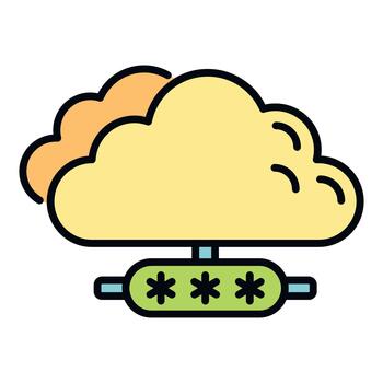 Cloud computing data protection password security icon vector