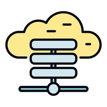 Cloud computing server icon showing data storage vector