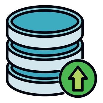 base de datos servidor apilar subiendo datos información icono vector