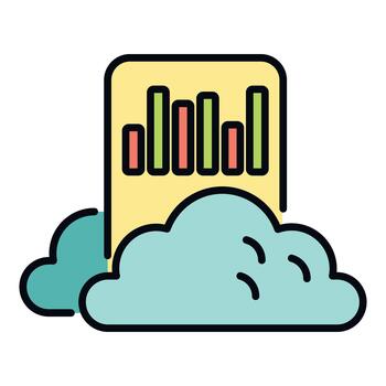 Cloud computing data analysis chart icon vector