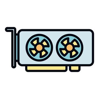 Graphics processing unit computer hardware component icon vector