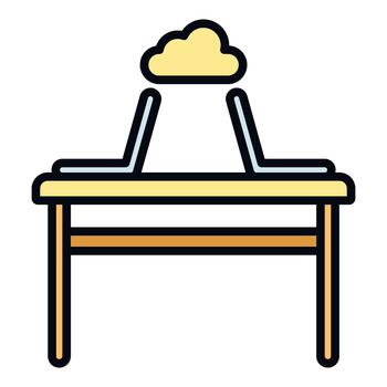 Cloud computing data sharing between two laptops vector