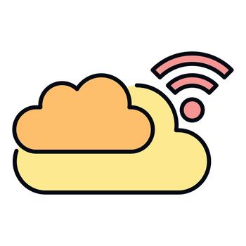 Cloud computing offering wireless data storage connection vector