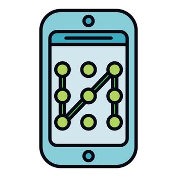 teléfono inteligente utilizando modelo bloquear para digital seguridad vector