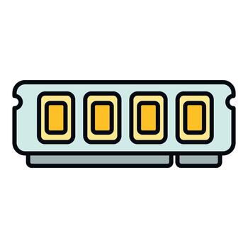 Computer random access memory module line icon vector