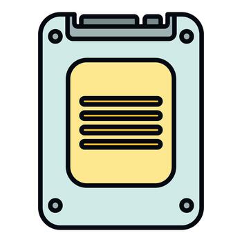 Solid state drive icon representing fast data storage and computing vector