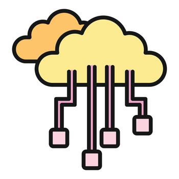 Cloud computing storing digital data network services vector