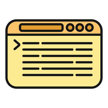 Web browser displaying programming code command line interface vector