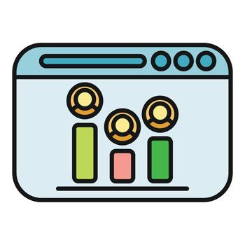 navegador ventana mostrando usuario comportamiento web analítica datos vector
