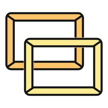 Overlapping rectangular frames creating a visual illusion icon vector
