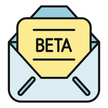 beta versión software pruebas programa invitación letra vector