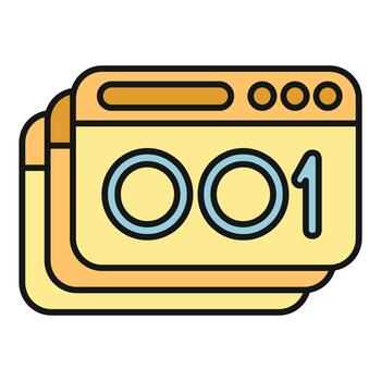 programación código concepto con binario número en navegador ventanas vector