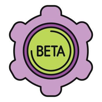 beta versión Ingenieria icono para software desarrollo vector