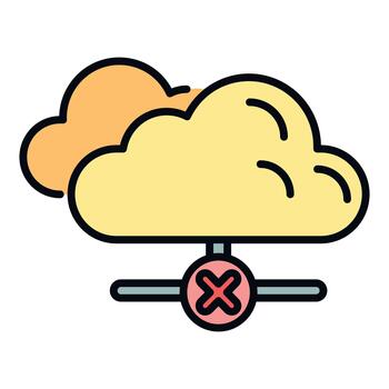 Cloud computing network error data disconnected icon vector