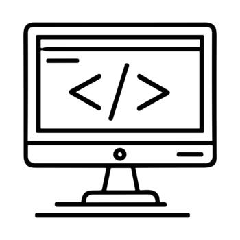 Coding on Computer Screen vector