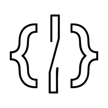 Coding Brackets Icon for Software Development and Programming vector