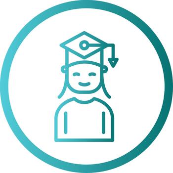 Student 3D Interface Shape Icon vector