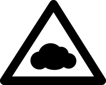 Cloud Framed in Triangle - Solid Shape vector