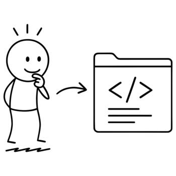 persona pensando acerca de codificación y programación desarrollo vector