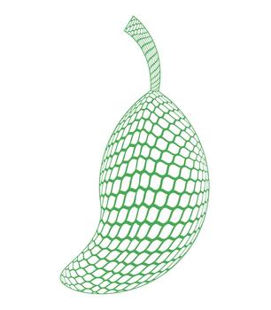 Abstract 3D Mango Mesh Shape vector