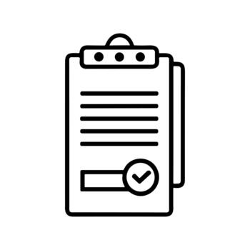 Checklist Document with Completed Task Marked vector