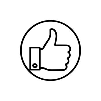 Thumbs Up Icon Inside Circle vector
