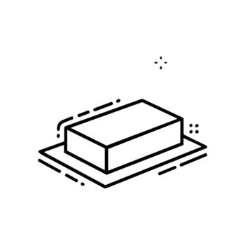 Simple Rectangular Object on a Plate vector