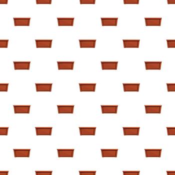 Repeating brown rectangular flower box pattern background vector