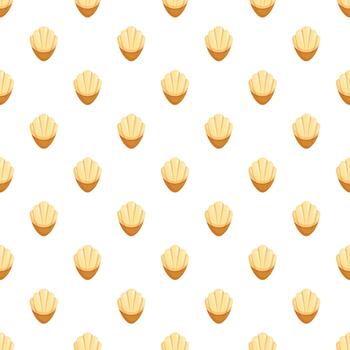 Seashell pattern repeating on white background vector