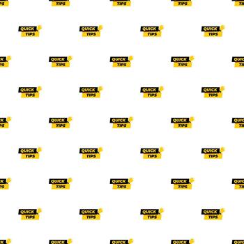 Quick tips message lightbulb icon pattern vector
