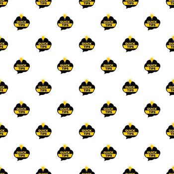 Quick tips message in speech bubble pattern vector