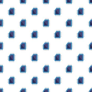 Microchip cpu processor circuit seamless pattern background vector