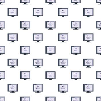 Computer monitors displaying verification code seamless pattern background vector