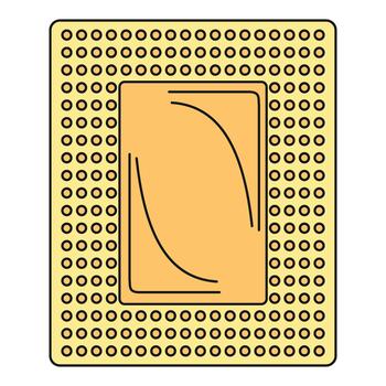 computadora procesador unidad plano icono diseño vector