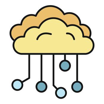 Cloud computing data storage network technology service vector