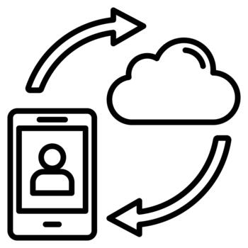 computación en la nube móvil vector