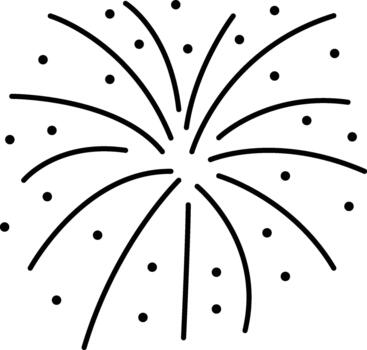 Classic Firework Explode with Solid Black Lines vector