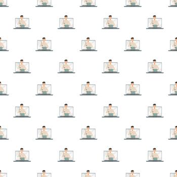 Online cooking tutorial pattern for digital learning vector