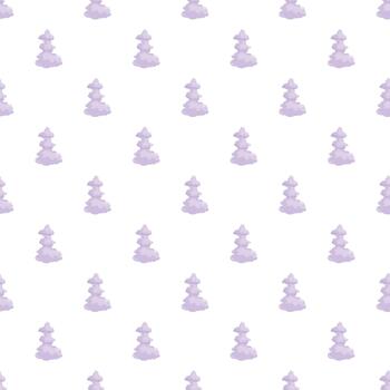 Lavender stone stack cairn pattern repeating background vector