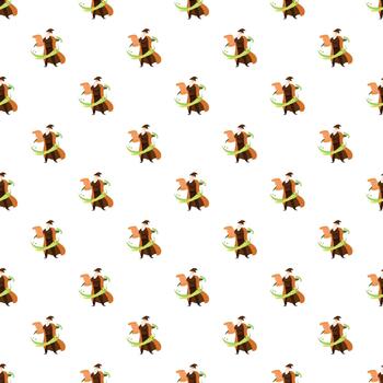 Wizard casting magic spell seamless pattern background vector